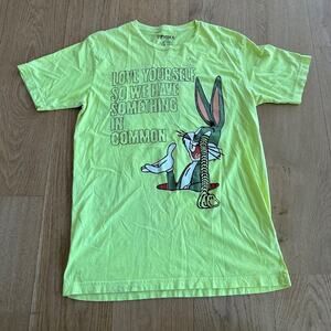Sophodes - Bugs Bunny Love Yourself T-shirt in Neon Yellow Green